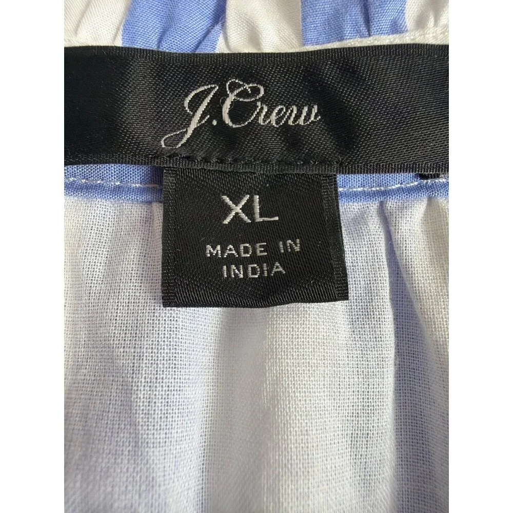 J.Crew Striped Tiered Cotton Dress XL Blue & White - Picture 5 of 16